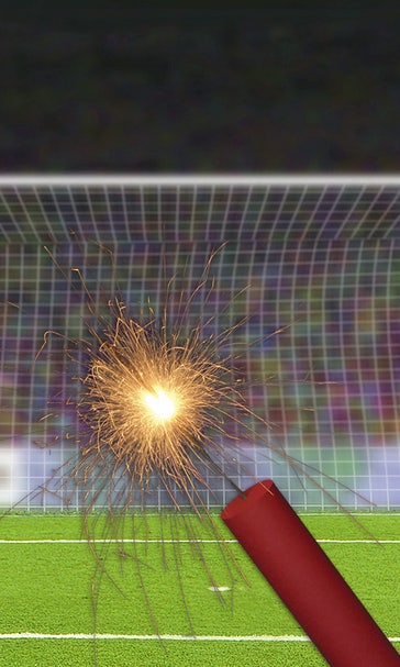 Brazilian fans distract opposing goalkeeper by shooting fireworks at him
